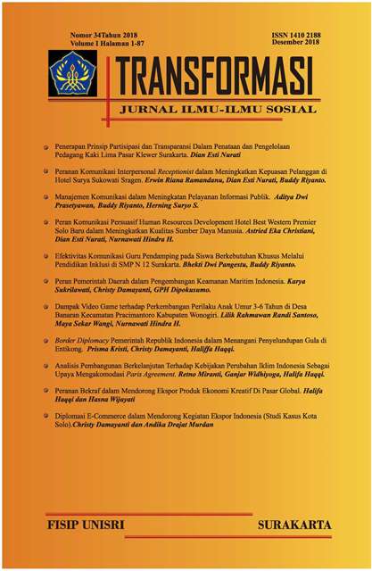 Transformasi: Jurnal Ilmu-Ilmu Sosial