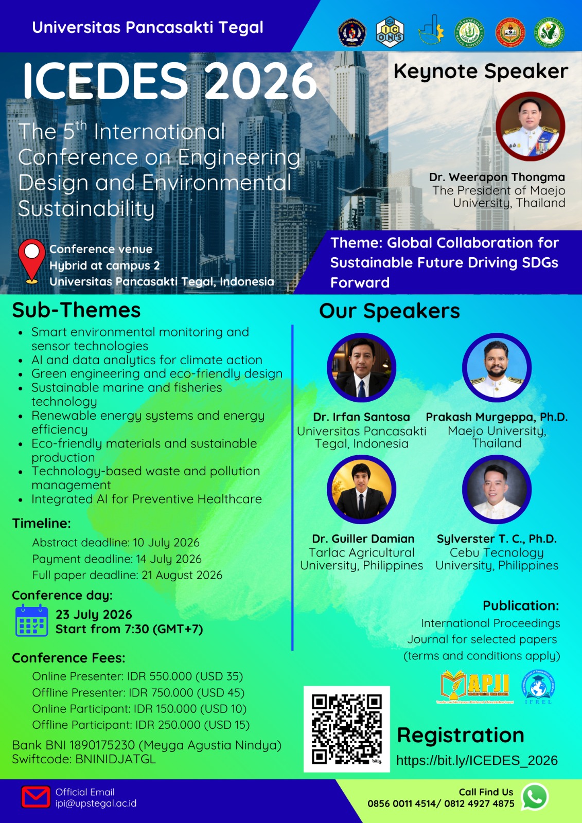 The 5th International Conference on Engineering Design and Environmental Sustainability (ICEDES 2026)
