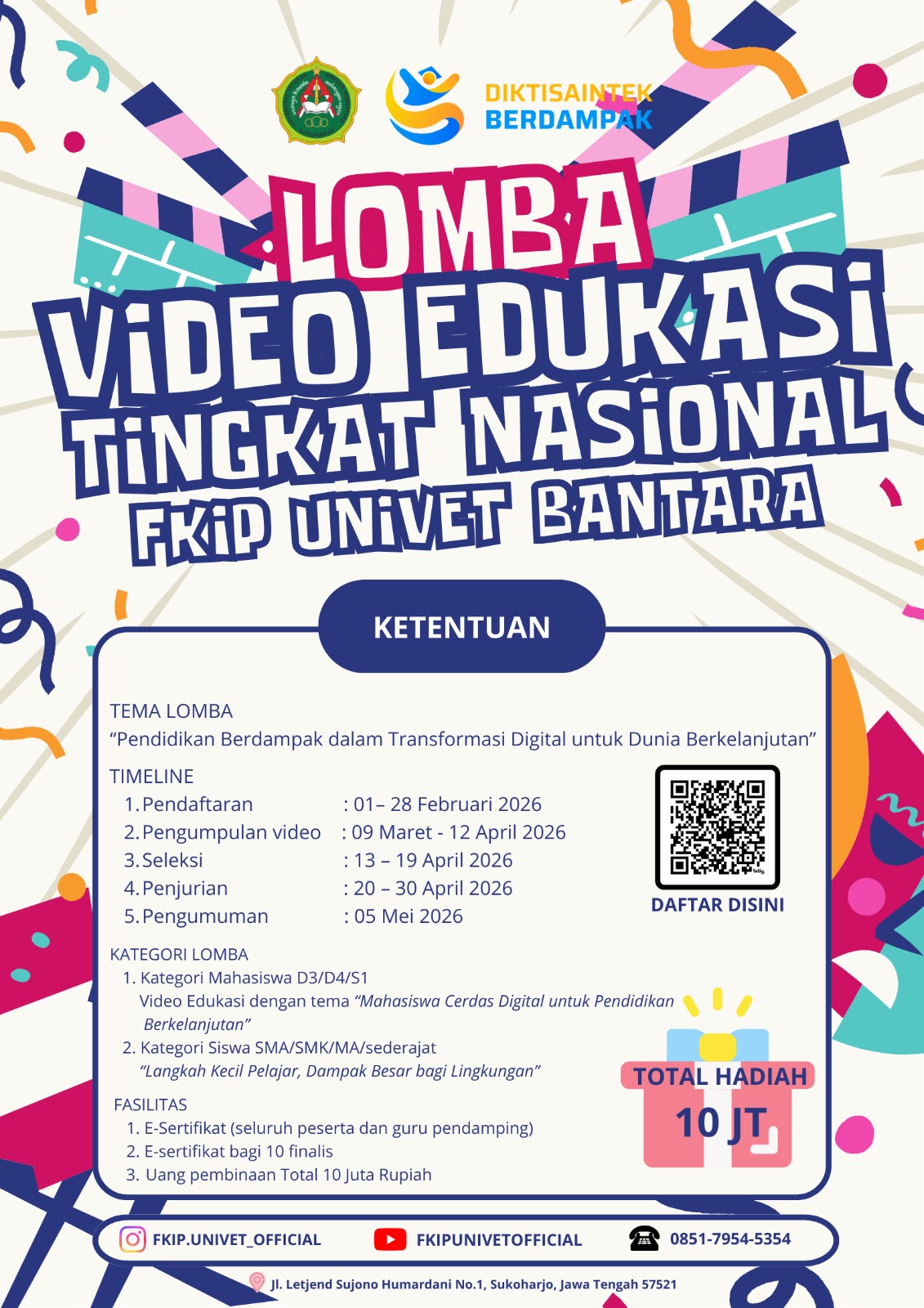 LOMBA VIDEO EDUKASI TINGKAT NASIONAL TAHUN 2026 - FKIP Universitas Veteran Bangun Nusantara